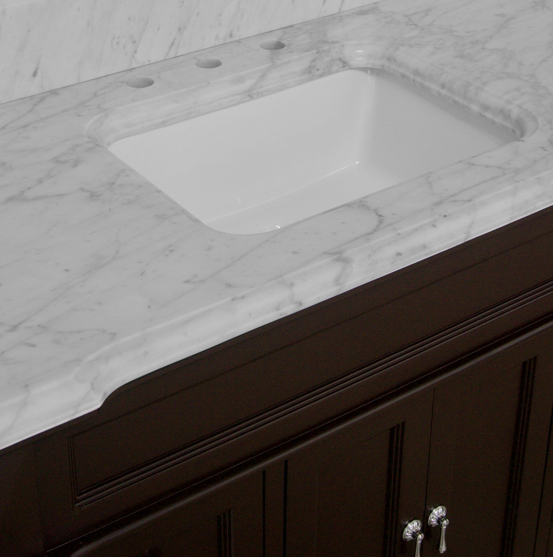 Ensa 48'' Single Bathroom Vanity, Carrara Marble, Chocolate