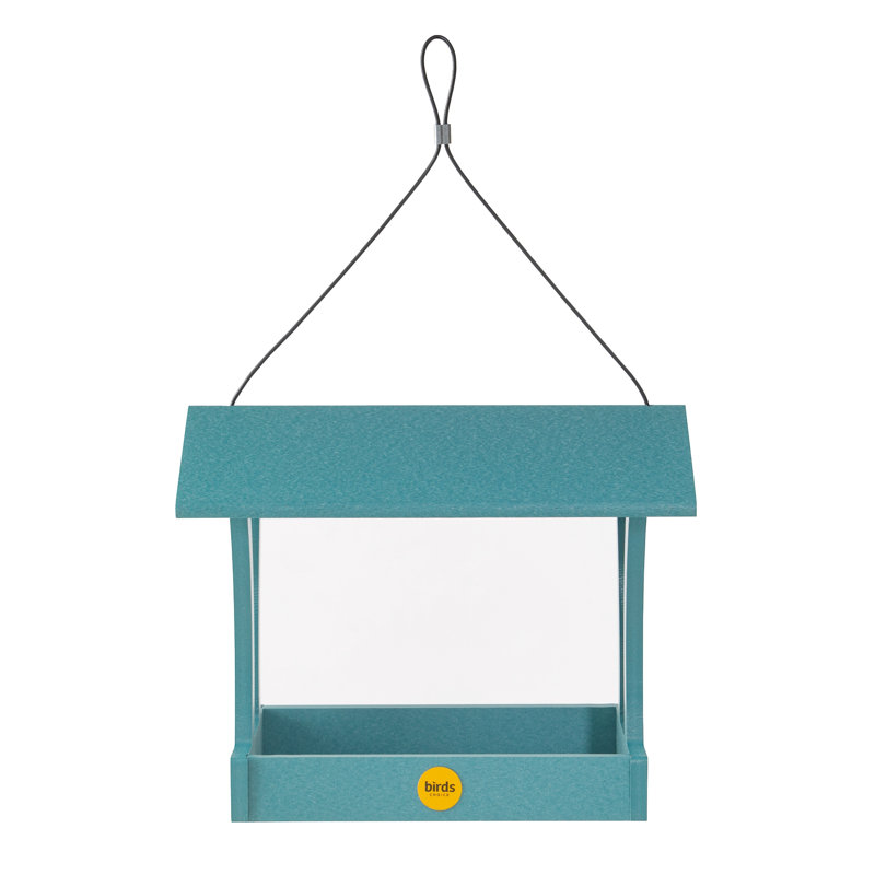 Hanging Tray Bird Feeder, Lake Blue