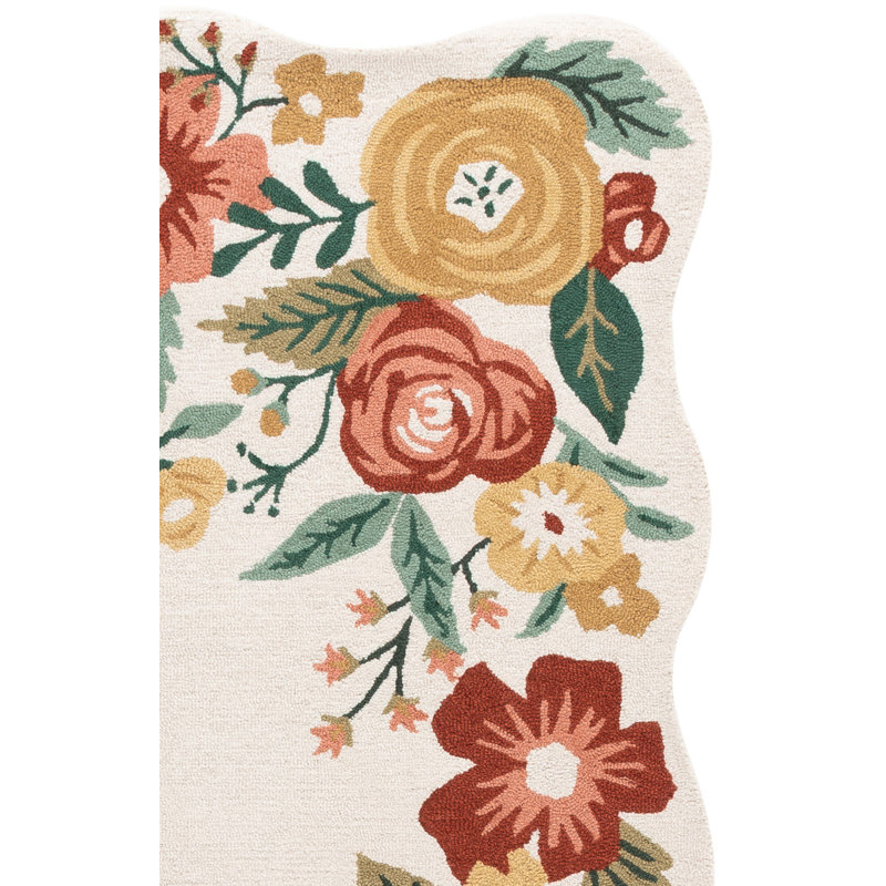 Jardin Hand Tufted Wool;Cotton Floral Indoor Rug, 3'-0" X 5'-0" Rectangle
