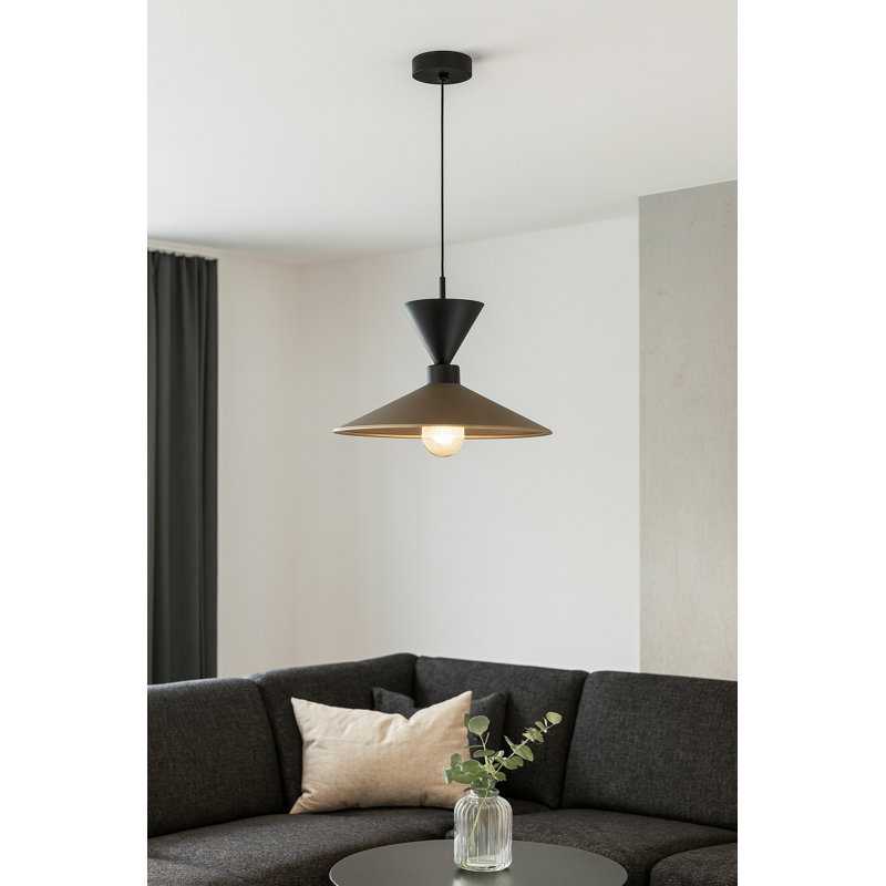1 - Light Pendant, Black/Brown