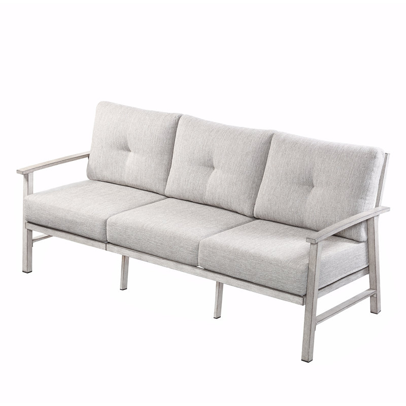 SeeHill Aluminum 3-Seater Outdoor Sofa, Weather-Resistant Loveseat with 5.9'' Cushions, UV-Resistant, Durable for Patio, Porch, Backyard, Balcony, Roof Terrace, Cafe