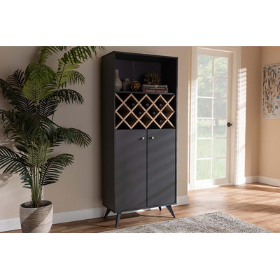 Dierdra 10 Bottle Floor Wine Bottle & Glass Rack