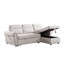 Canapé modulaire réversible avec rangement en chenille beige et rangement compact, sièges confortables