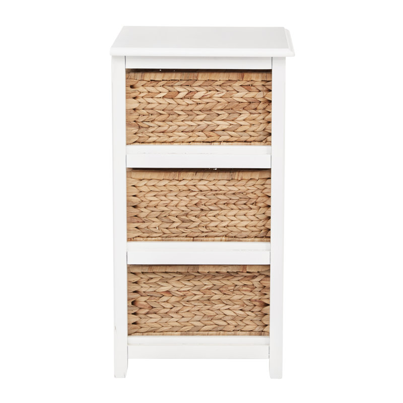 Ottilie 3 Drawer Storage Drawer, White and Natural
