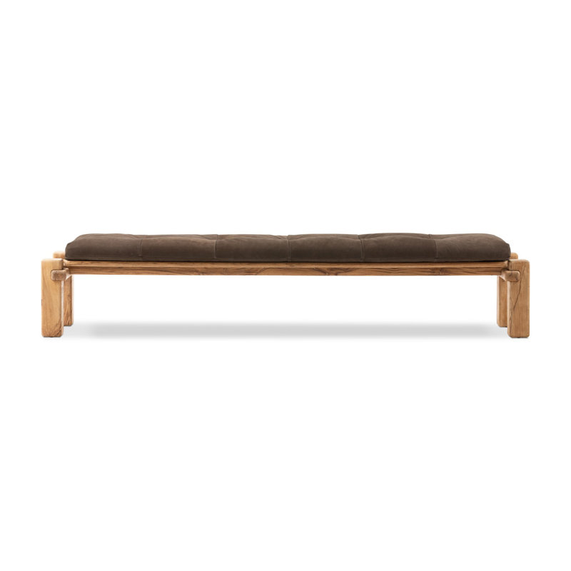Marcia Leather Bench, Natural