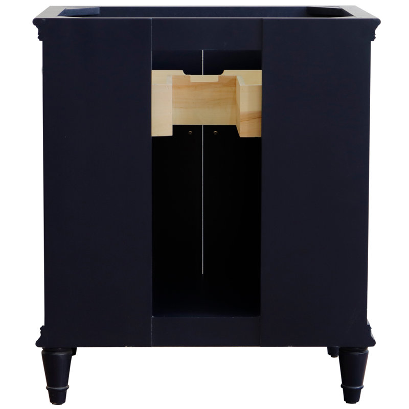 Ensemble de meuble-lavabo simple 31 po Nerys, Bleu, Granite noir Galaxy