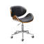 Chaise de bureau pivotante à hauteur réglable brune, noire et argentée