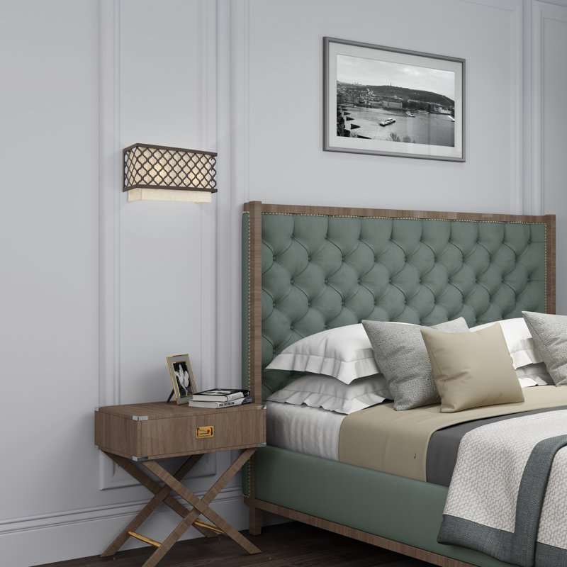 Mance Steel Flush Mounted Sconce, 7" H x 13" W x 3.88" D