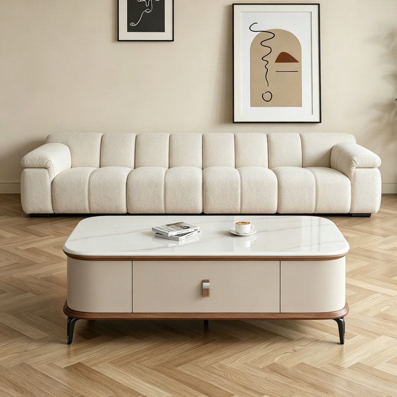 Table basse moderne et minimaliste de luxe, 17.72" H x 47.24" W x 23.62" D