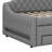 Soft Upholstered LED Daybed with Trundle Bed & Three Storage Drawers-322705792