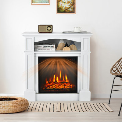 Red Barrel Studio® 32 " W White Electric Fireplace with BTU 5000