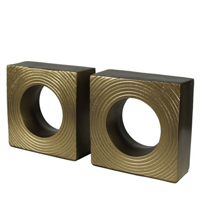 Biblio Bookends Pair, Brass
