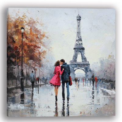 «Autumn Kiss in Paris», art mural sur toile tendue