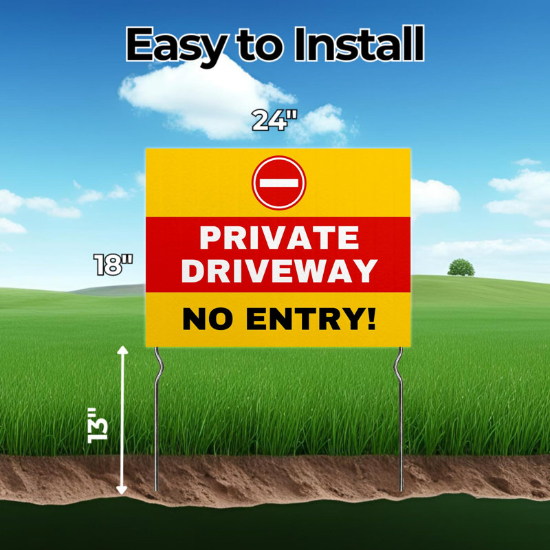 Private Garden – Keep Out! Yard Sign by DC | 24"x18" Double Sided Garden Sign with 13” Metal Stakes | Outdoor Signs Waterproof for Lawn, Patio, Sidewalk & House | Set of 5 | Made in USA