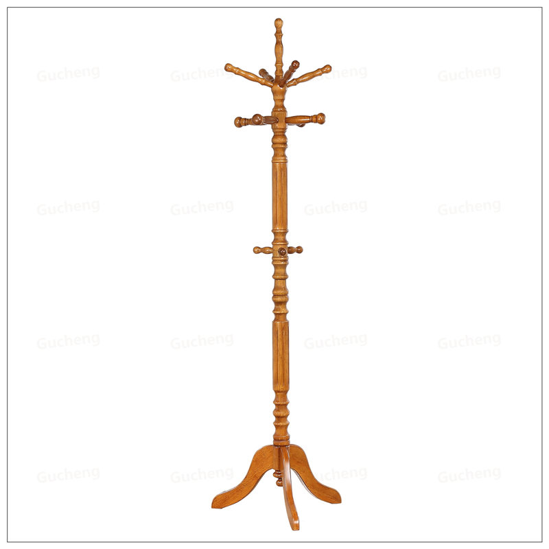 Cosman Golden Brown Freestanding Coat Rack With 11 Hooks, Durable And Eco-Friendly Rubberwood, Ideal For Organized Entryways