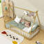 Lit simple en bois avec motif de tipi et lattes-117046656