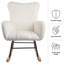 Chaise berçante rembourrée Lavish Home Teddy, crème-209486361