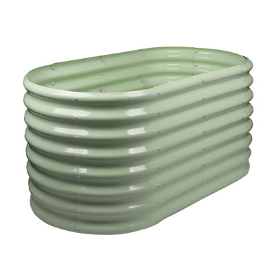 Harbour Housewares - Rounded Galvanised Steel Raised Garden Bed Planter