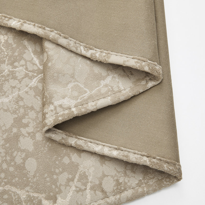 Deavion Velvet Curtains Metal Grommets Room Darkening with Gold Foil Print 2 Panel Set, 40" W x 90" L, Cappuccino