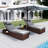 Outdoor Wicker Chaise Lounge Set Patio Reclining Chaise With Side Table And Cushions-1202323813