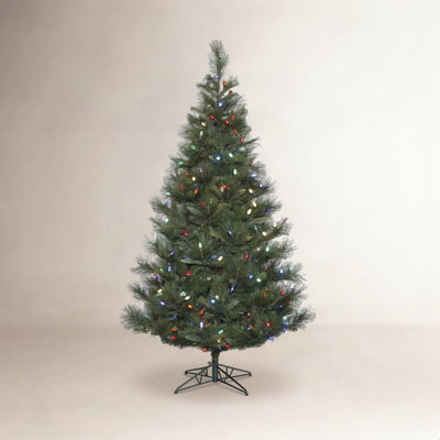 Lighted Artificial Pine Christmas Tree