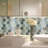 Geo 2 in. x 2 in. Textured Glass Straight Edge Brick Mosaic Wall & Pool Tile