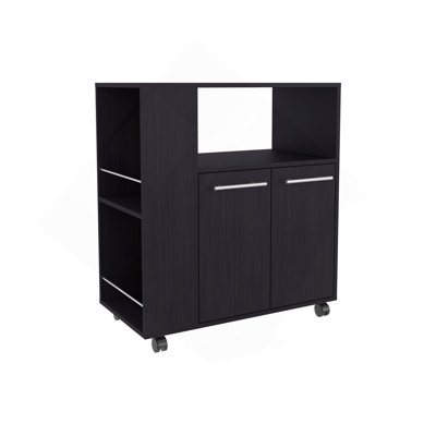 Two-Door Kitchen Base Cabinet Cart with four Shelves, Side Shelves, Cabinet, Kitchen Storage