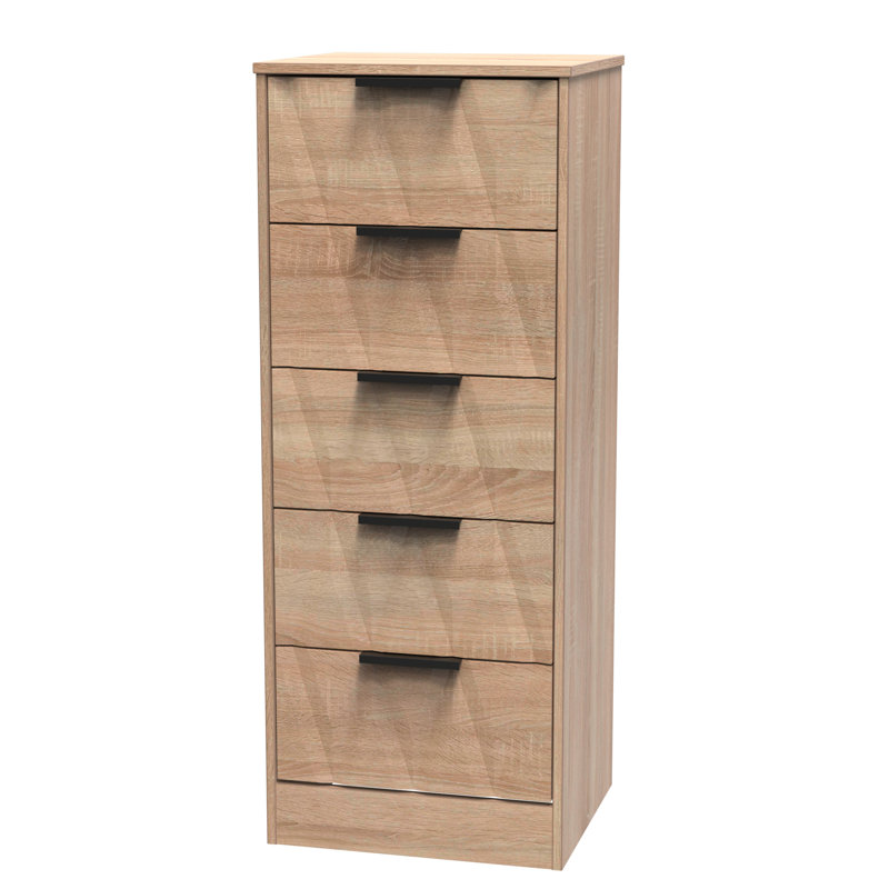 Las Vegas 45cm W Manufactured Wood Bedside Table, Bardolino Oak