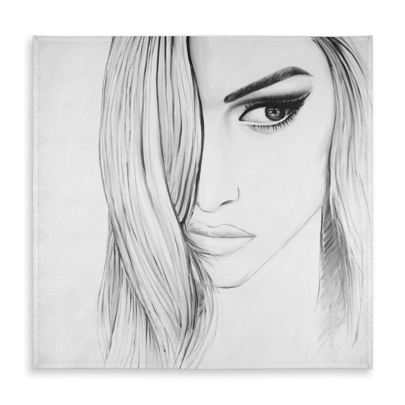 Black & White Portrait Tablecloth | Figurative Home Decor