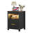 17.7"W 2-Drawer Nightstand With Light-796780065