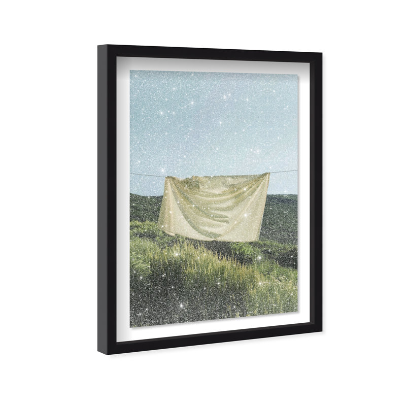 Floating Cotton I Shadowbox Bath & Laundry Print by Oliver Gal, Black Frame, 10 x 15, 16.5"H x 11.5"W, Black Shadowbox