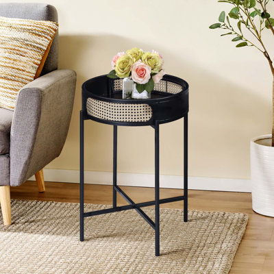 Table de bout noire avec plateau