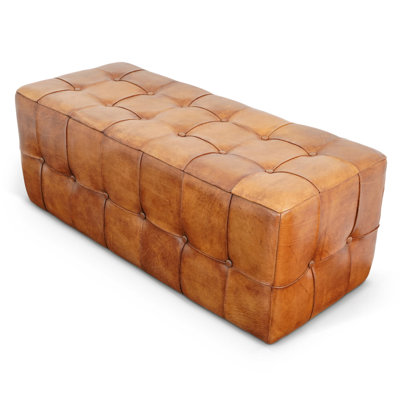 Banc en cuir brun clair Benjamin