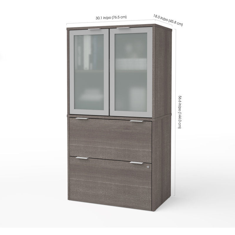 Patsones 30.1'' Wide 2 -Drawer File Cabinet, Bark Gray