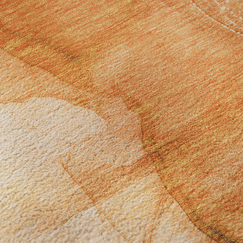 Tapis orange Cerrito AMF507 lavable à la machine de qualité supérieure, Rectangle 9 pi x 12 pi