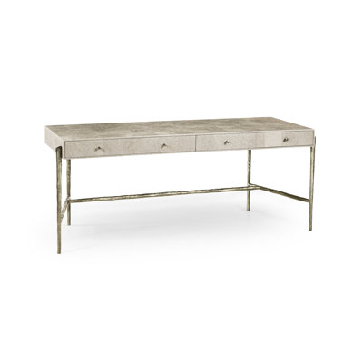 Water Surge Madrona Burl Rectangle Writing Desk by Jonathan Charles Fine Furniture