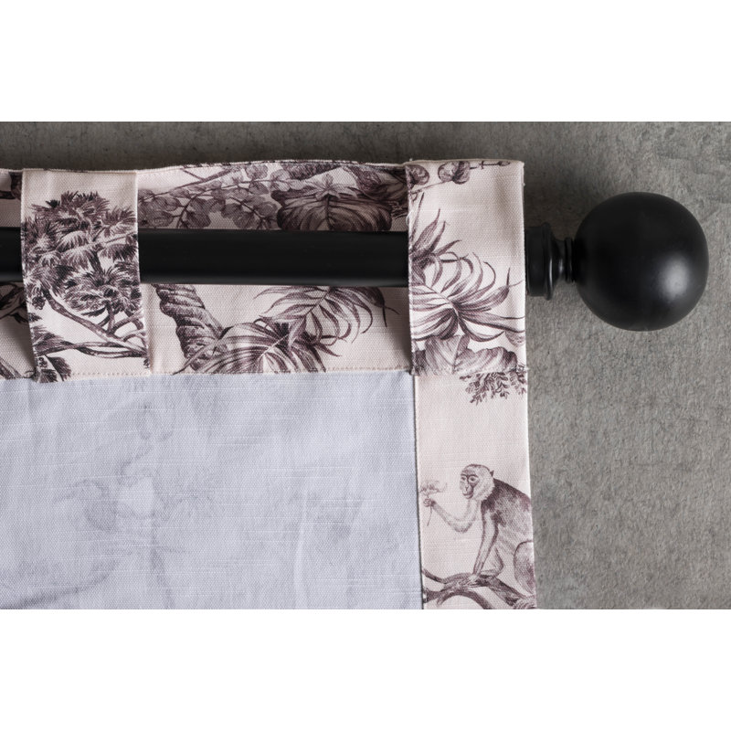 Maison Cotton Semi Sheer Curtain Single Panel, Brown, 50" W x 84" L