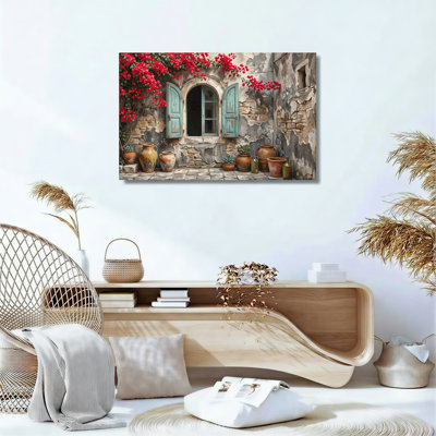 Stone Window Canvas Wall Art Oil Painting Print Set Of 1