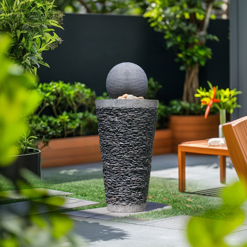28.15"H Resin Modern LED Fountain
