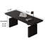Bureau électrique noir / brun à hauteur réglable Italian Luxury | Table d'étude de bureau à domicile | Poste de travail de salon-397622130-397622132