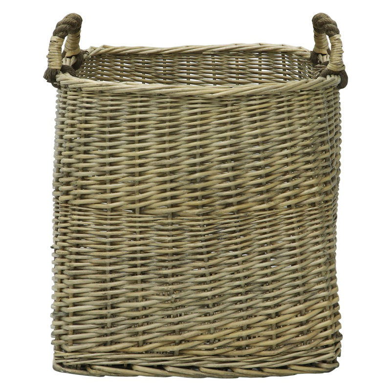 Hand Woven Wicker Laundry Basket with Handles
