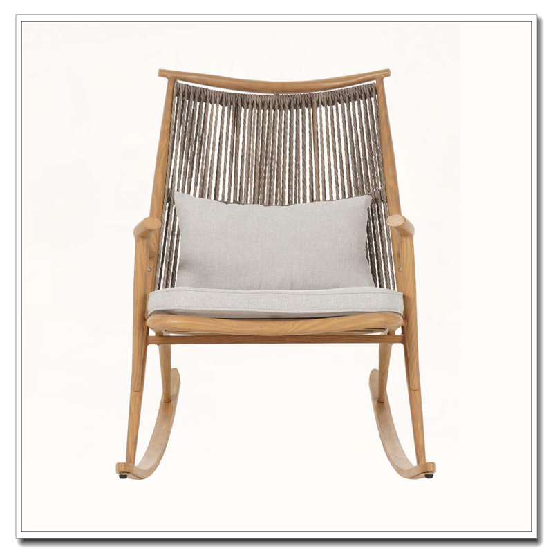 Chaise berçante d'extérieur en rotin PE
