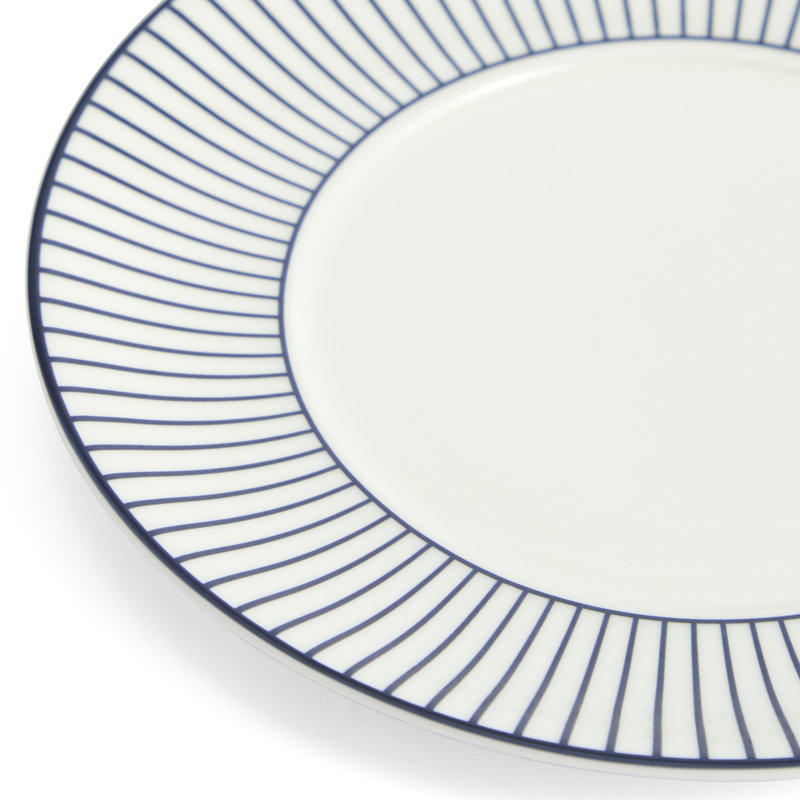Gio Blue 7.4floz Teacup & Saucer Pinstripe, Blue/White