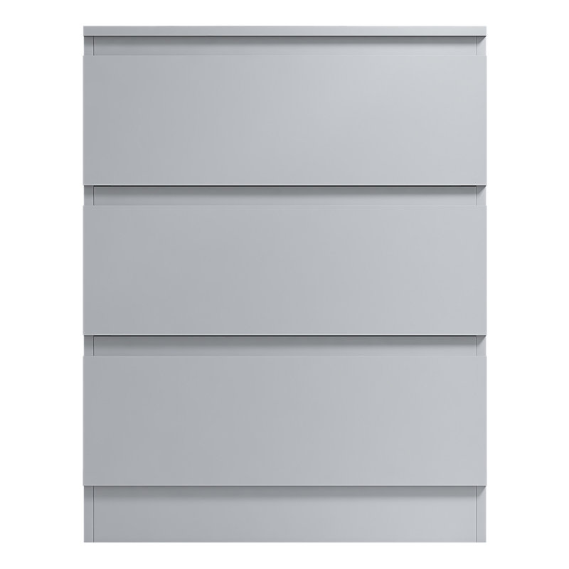 Warren 3 Drawer Chest Of Drawers: 60cm Wide. Matt Finish. Scratch Resistant. Modern No Handle Design., White
