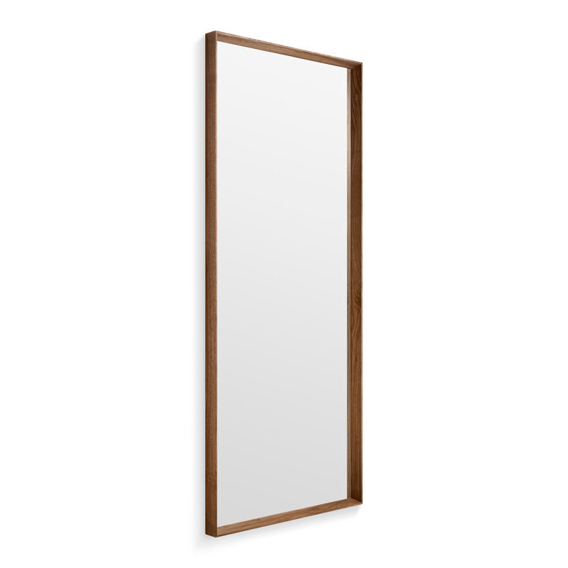 Mode Rectangle Solid Wood Mirror, Walnut