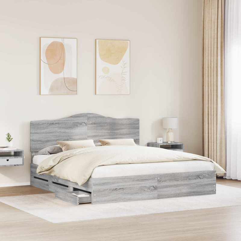 Bed Frame, Super King (6'), Grey Sonoma