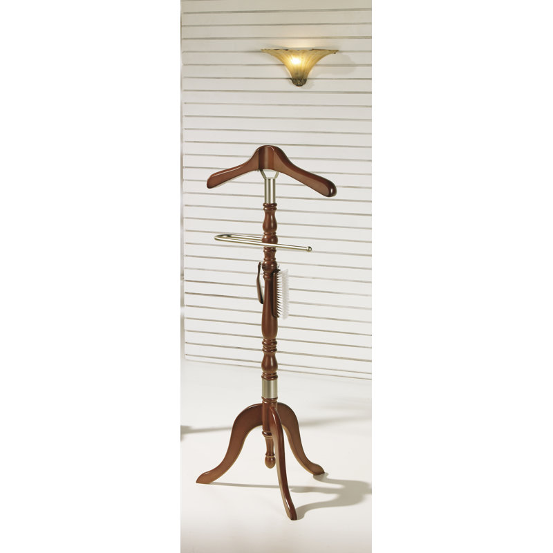 Grillo Solid Wood Freestanding Valet Stand, Cherry