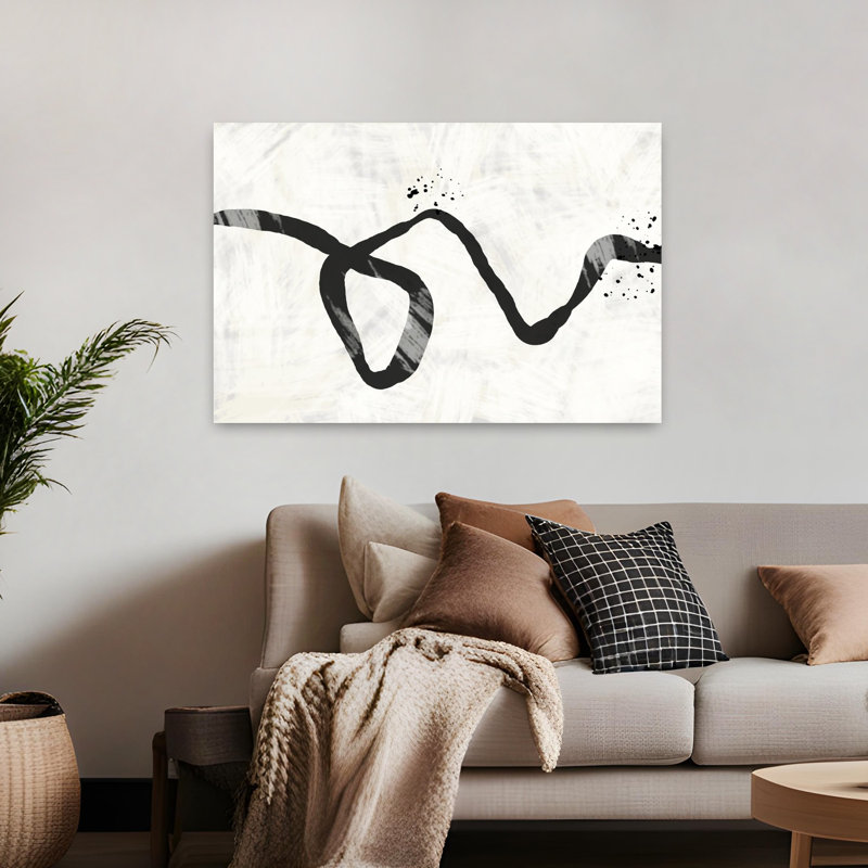 Encre flottante abstraite, art mural contemporain, H 48 po x l 32 po