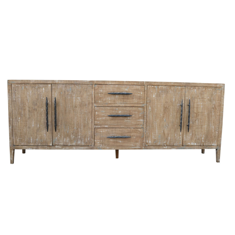 Julaine 91" 3-Drawer Sideboard, Natural Gray