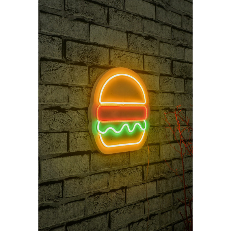 Flexible Neon LED Lighting Strip, Waterproof IP67, 11.0 x 10.6 x 0.8 inches | 12V DC, 22.7 Watts, PVC Foam Template | Built-In Wall Hanging System, Perfect for Home Decor & Ambient Lighting, Type C Socket